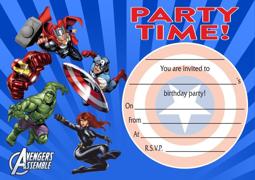 Packs of 10/20/30/40 Avengers Invitations - posters cards banners toys  figures | eBay