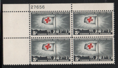 ALLY'S STAMPS US Plate Block Scott #1239 5c International Red Cross MNH[4] [STK]