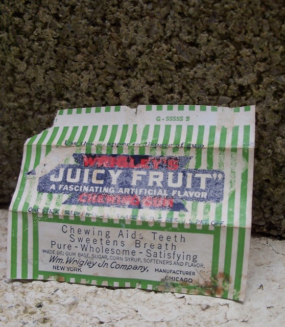 Vtg 40's Wrigley's Juicy Fruit Chewing Gum Wrapper dated 1941 As is
