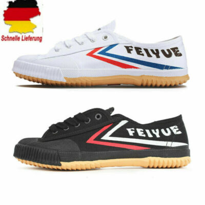 Weiß/Schwarz Feiyue Schuhe für Kung Fu Wushu Kampfkunst Tai Chi Canvas Sneaker