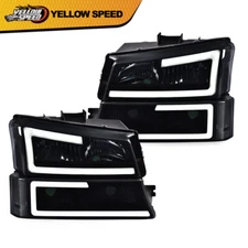 Fit For 2003-2007 Silverado Avalanche LED DRL Headlights Bumper Lamps New
