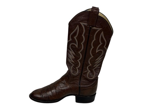 Larry Mahan Brown Cowboy Western Boots 465 Mens 6.5 D Leather Vintage Outdoors - Picture 2 of 21