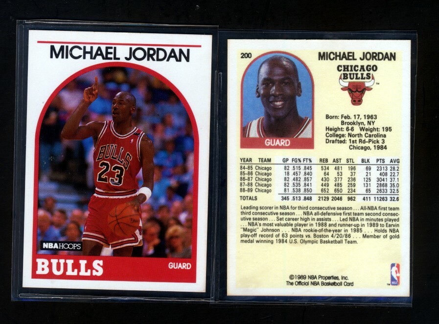1989 HOOPS BASKETBALL CARD #200 MICHAEL JORDAN