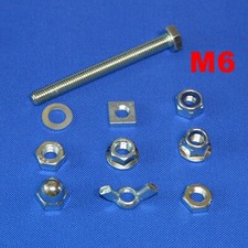 M6 Set Screws Full Thread Bolts With Nuts And Washers  M6 Bzp Bolt 6mm Diameter