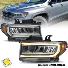 For 2020-2023 GMC Acadia Chrome Housing [Full LED] Factory Headlights Left+Right