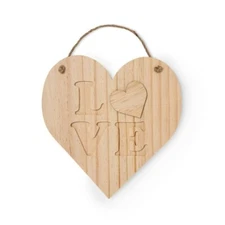 Mondo Llama Hanging Heart Wood Sign 10.1" x 10.1" x .4"