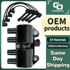 UF356 Ignition Coil + 4 Spark Plug Wires for 1.6L 2.2L Chevy Daewoo Lanos Isuzu
