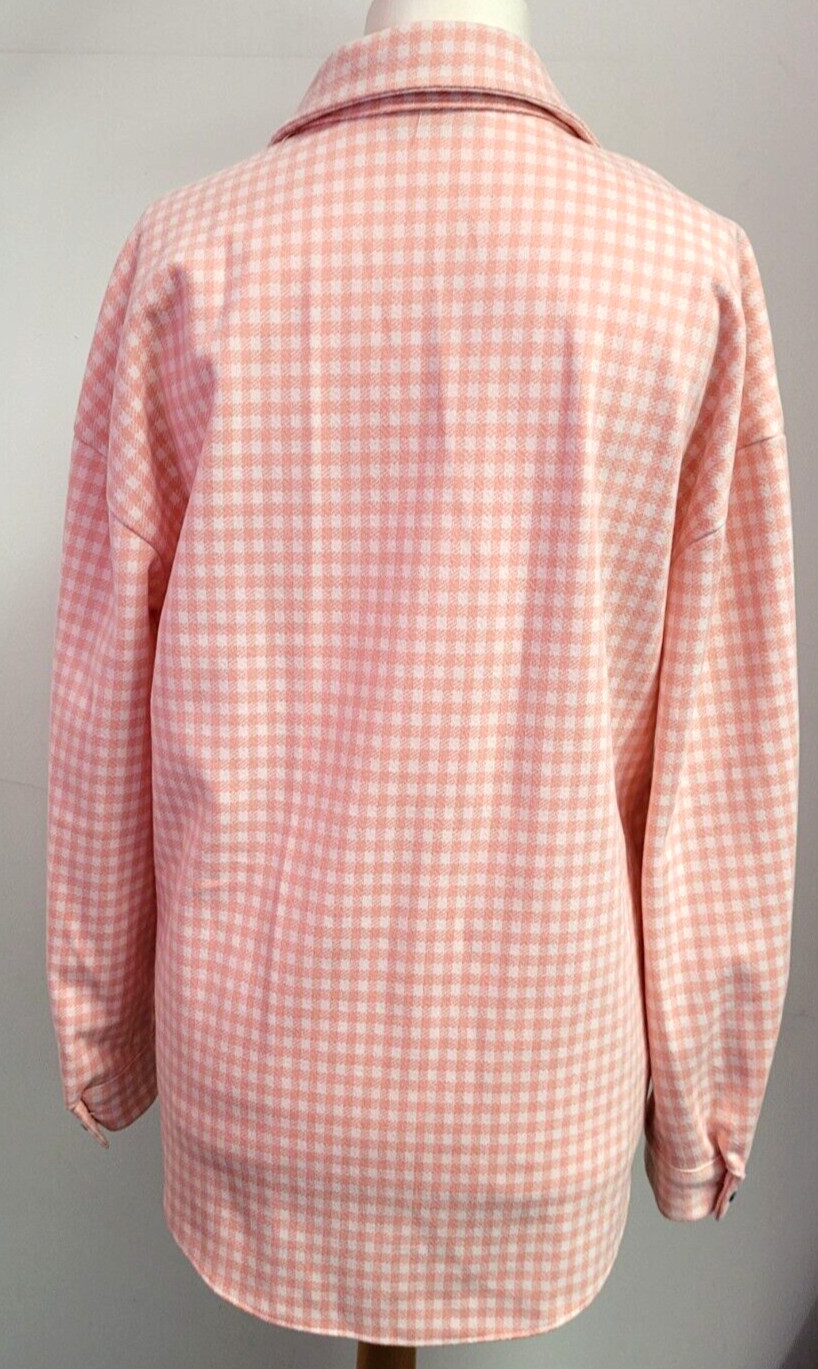 George Shirt UK8/10 Pink/White Dogtooth Check Button Through Pre-Owned image 2