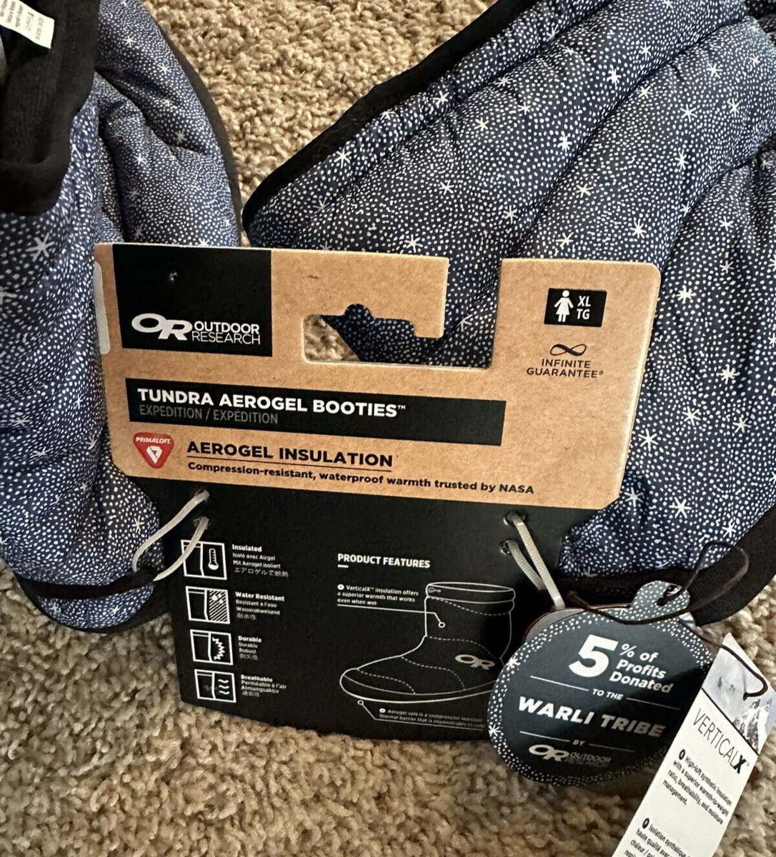 Outdoor Research OR Women's Tundra Aerogel Booties Slippers XL 11-12 New