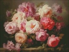 Carnations, Roses and Peonies Counted Cross Stitch Kits Needlework Embroidery
