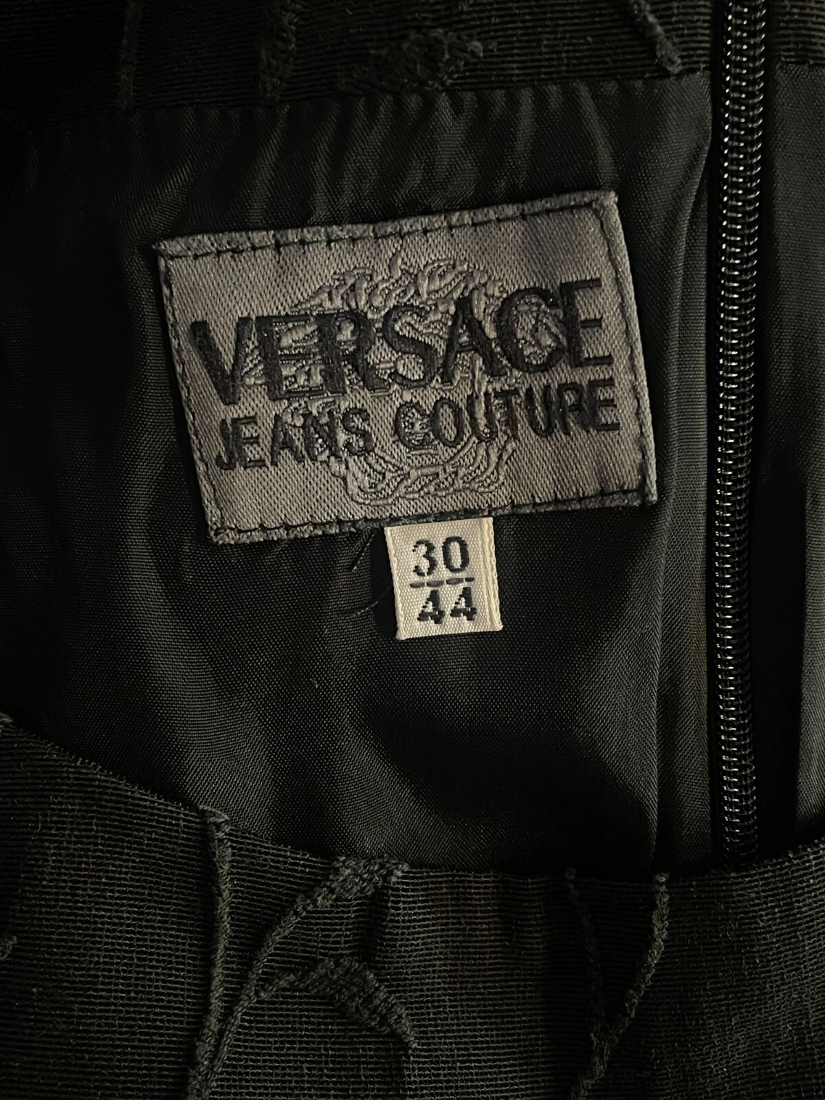 Versace Jeans Couture mini abito nero con fiori ricamati Taglia M (44IT)