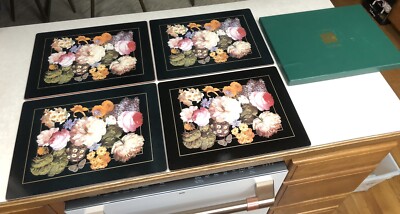 LADY CLARE　Herend　テーブルマット4枚 4 Lady Clare Floral Vintage Placemats New Original Box Alexandra