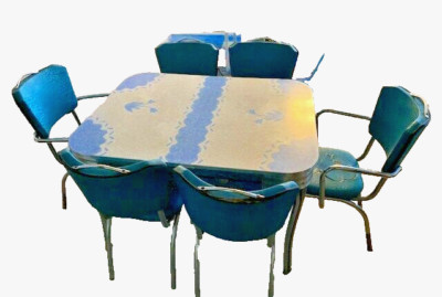 original 50er Jahre Diner Küchentisch +6 Stühle USA,Einzelstück ,Fifties Vintage