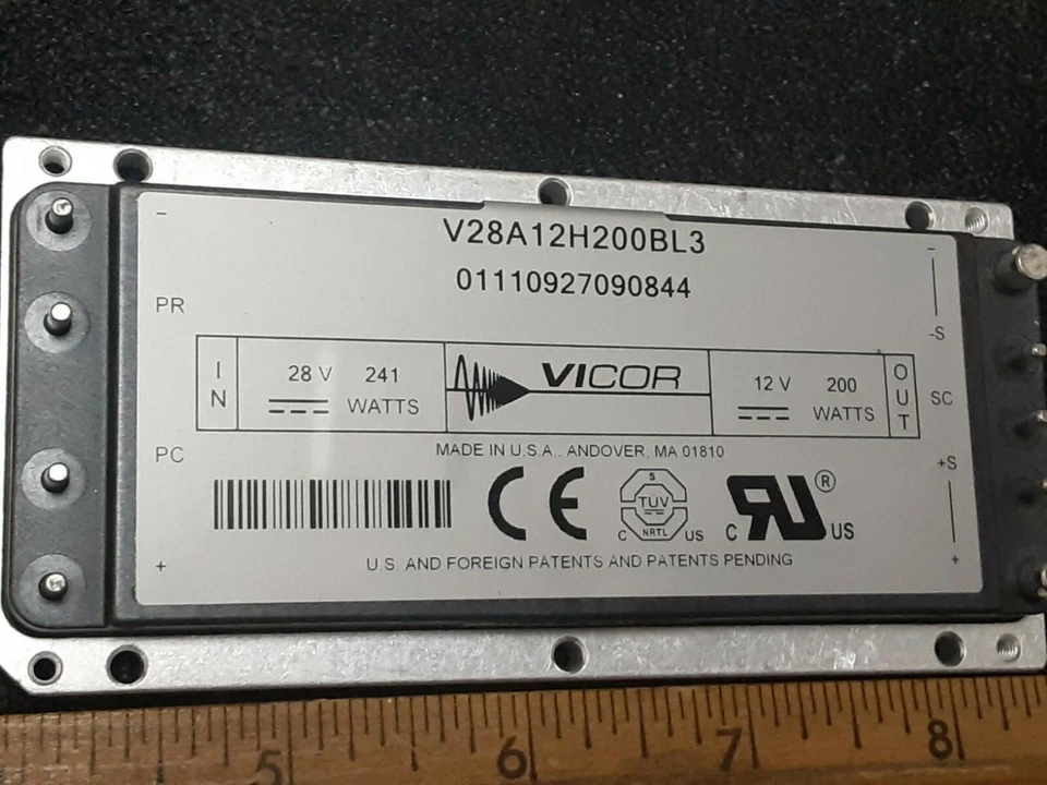 Vicor V28A12H200BL3 DC/DC Converter In 28v 241w Out 12v 200w watts Power Supply - Image 2 of 4