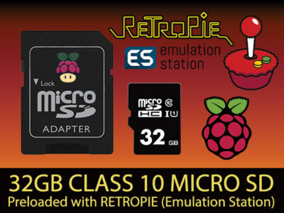 RetroPie EmulationStation for Raspberry Pi Class 10 Micro SD - Main Image