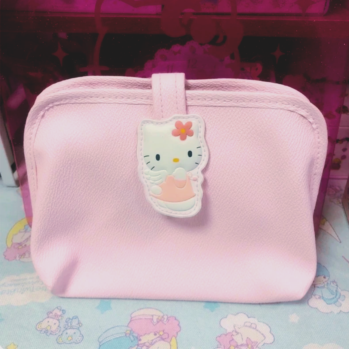 Sanrio Hello Kitty Pink Angel Folding Cosmetic Case Makeup