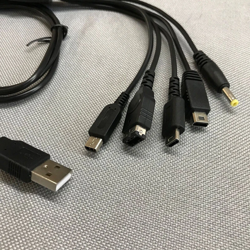 5in1 USB Charging Cable Charger for Nintendo GBA SP WII U New 3DS NDSL XL DSI - Image 4 of 4
