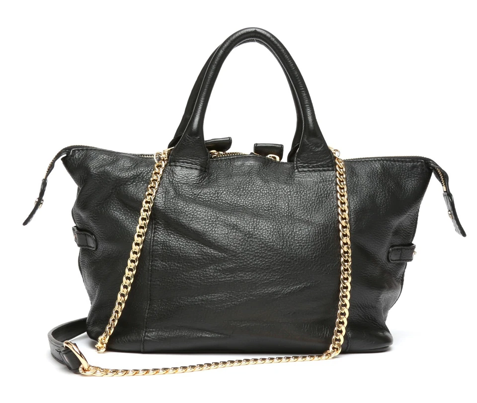 See By Chloe Womens Black Kay Leather Satchel Bag Purse V4210 - Image 3 of 4