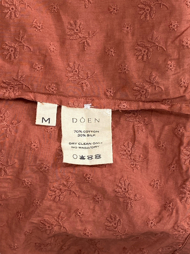 Doen Women's Rosebay Floral Embroidered Boho Cotton Silk Blouse Tunic Top M - Picture 15 of 15