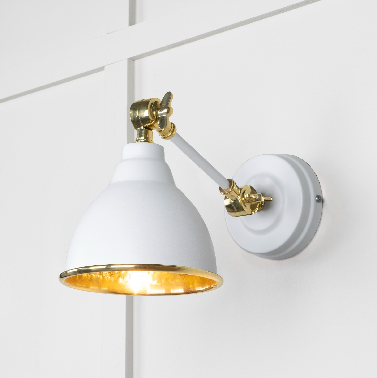 From The Anvil 49719SF Hammered Brass Brindley Wall Light in Flock