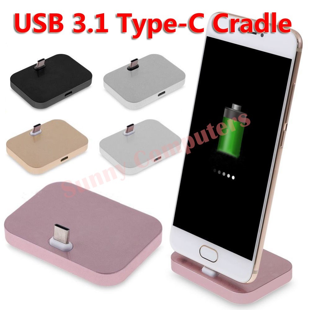 USB TYPE C Desktop Charger Base Stand Data Sync Charging Cradle