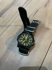 LUMINOX Wristwatch mens watch military band black round face Quartz battery type