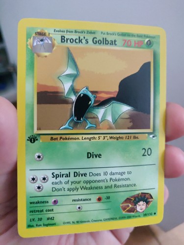 Brock's Golbat #39/132 Gym Heroes 1st Edition