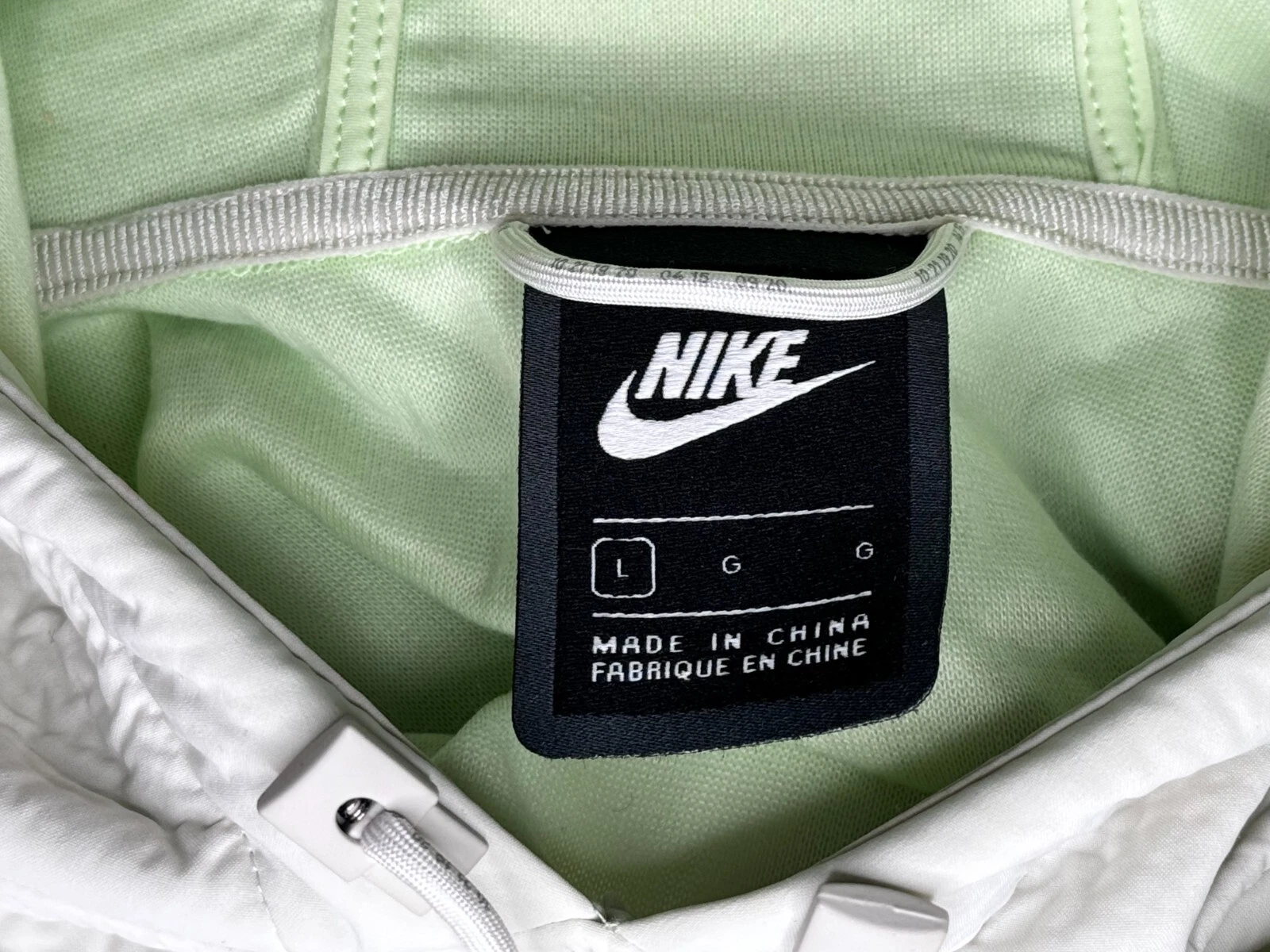 OFF WHITE NIKE Sportswear Tech Pack Felpa con Cappuccio Donna Cropped Bianca Taglia L