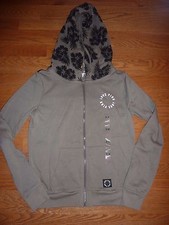 VICTORIAS SECRET PINK TROPICAL/FLORAL HOOD POCKETS "LOVE PINK" ZIP HOODIE NWT