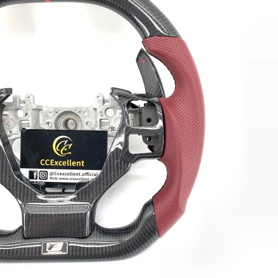 Volante de fibra de carbono real para Lexus IS250 IS300 IS350 RC300 2014-2019 Foto 3 de 4