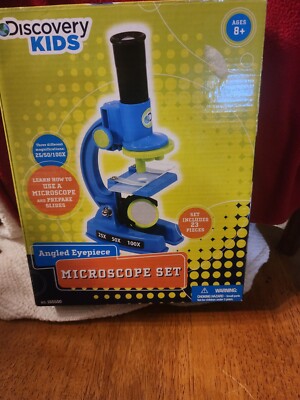 Microscope Set By Discovery Kids 20/50/100x WPrepared Slides Science Educatonal 