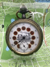 Gun Metal Red Cartouche Regulateur Pocket Watch, Montre