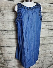 Old Navy Embroidered Accent Chambray Shift Dresses Size Large NWT Reg $39.94