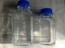 2 x Glasflasche klarglas -massiv-, 500ml/1000ml -weithals- mit Verschluss *NEU*