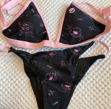 Dixxon Flannel Co Pink Peonies Tanning Suit Women  s L 2 pc Tanning Suit NWT