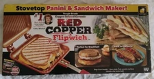 NEW Red Copper Flipwich Stovetop Panini & Sandwich Maker
