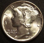 1943 Mercury Dime - Nice Uncirculated Mint State Coin