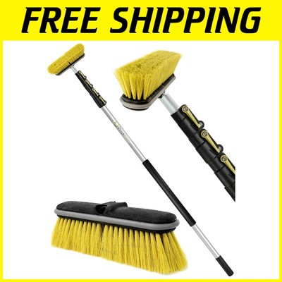 30ft High-Reach Scrub Brush with Extension Pole - Versatile Outdoor Cleaning