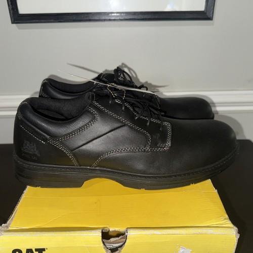 CATERPILLAR Oversee Steel Toe Work Shoe P90015 Black Leather Lace Up ERGO Sz 14 - Picture 5 of 13