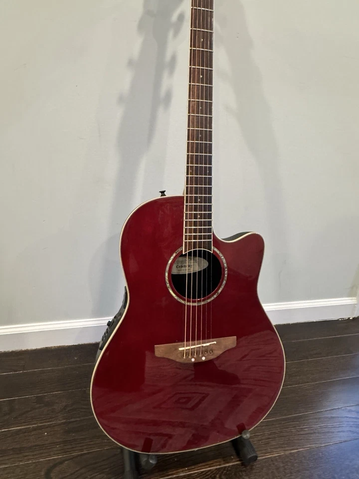 Ovation Celebrity Standard Acoustic Electric Guitar Ruby Red Great Condition  - Image 3 of 4