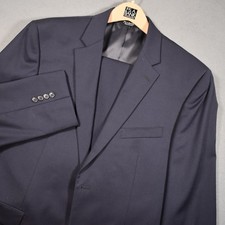 Jos A Bank Executive Navy Blue 100 Wool Suit 42R 36x30 2 Piece