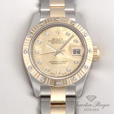 Rolex Lady Datejust 179313 Stahl Gelbgold 750 Goldust Diamanten Automatik Gold