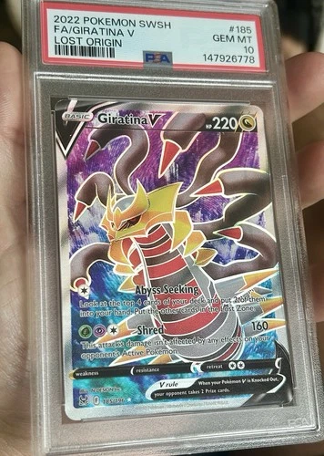 PSA 10 GEM MINT Giratina V Lost Origin Full Art Holo Rare 2022 Pokemon 185/196