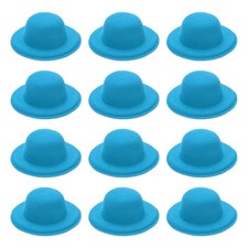 2.3 Inch Mini Formal Hats, 12 Pcs Miniature Doll Hats for Crafts, Sky Blue
