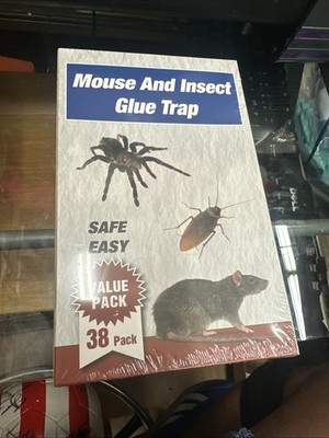 38pcs Mouse & Bugs Roach Spider Insect Traps, Glue Traps for Mice Ant Snake Rats