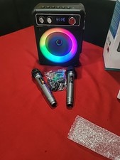 Portable Karaoke Machine w/2 Wireless Microphones
