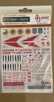 Authentic Decals 1/72 scale Tu-22M2/M3 Backfire Blinder - 72-22