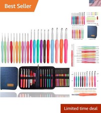 Complete Crochet Hook Set with Case: 20 Sizes 0.5mm-10mm for Pain-Free Crafting