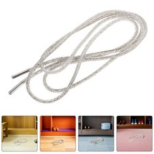 4 Pcs Sparkly Shoe Laces White Rhinestone Drawstring Cord Replacement