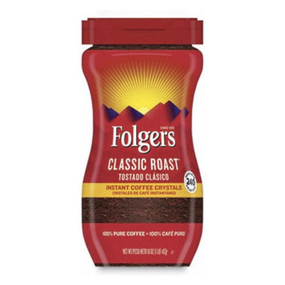 Folgers Classic Roast Instant Coffee Crystals Jar - Pantry Aisle
